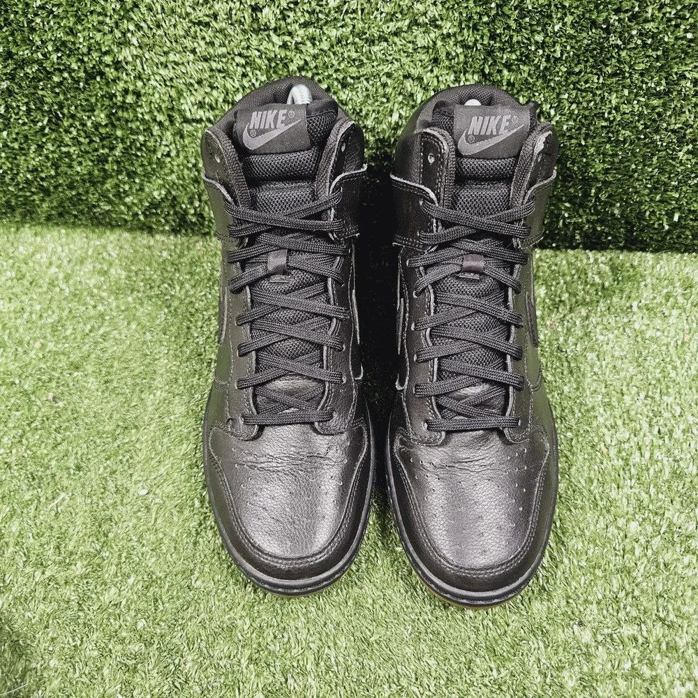Nike Dunk Sky High Hidden Wedge Black Leather Sneakers 644877-014 Womens 8.5